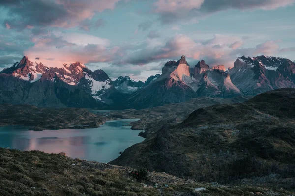 Nascer Sol Parque Nacional Torres Del Paine — Fotografia de Stock