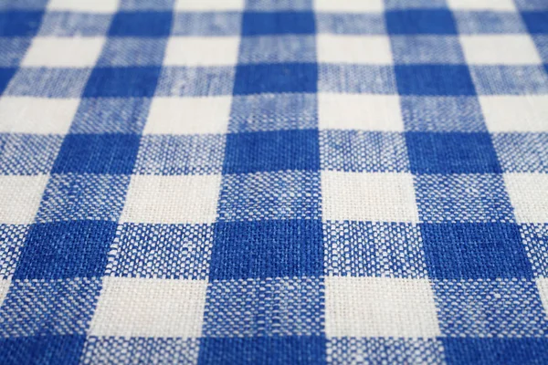 Modrobílá kostkovaná tkanina — Stock fotografie