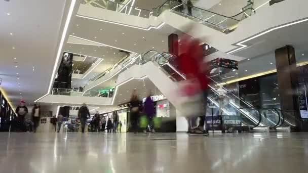 Minsk Belarus April 2017 Shoppers Visit Mall Gallery Timelapse — Stock Video