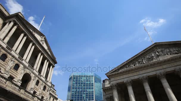 Instituciones financieras de Londres; Banco de Inglaterra — Vídeo de stock