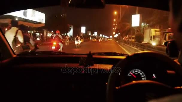 Taxi journey through late-night Chennai, India. — Stock Footage Taxi journey through late-night Chennai, India. Royalty Free Stock Footage