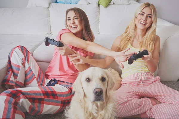 Pajama party with tv games