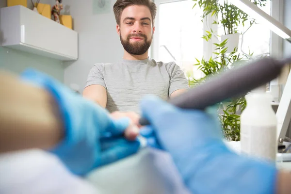 Close up of men's manicure — Stock Photo, Image