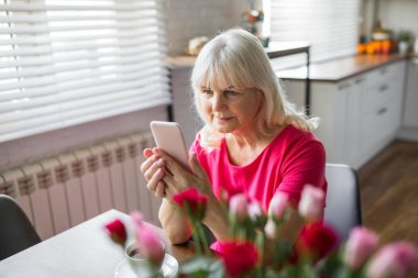 Mutfak Masa mobil kullanmada oturan üst düzey Bayan
