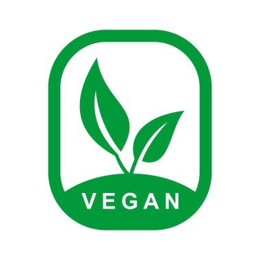 Vegan vektör simgesi, vejetaryen yiyecekler için simge