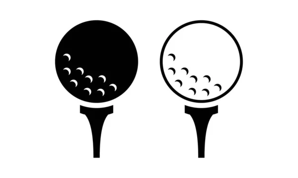 Balle de golf Balles de sport icône de ligne plate minimale — Image vectorielle