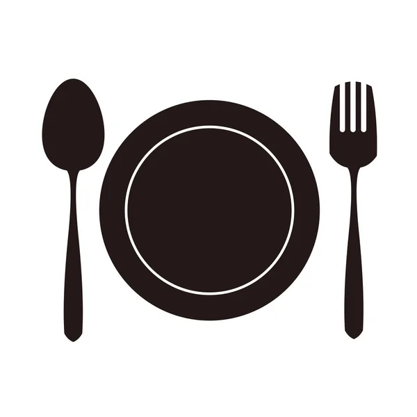 Spoon and fork icon — Stock Vector