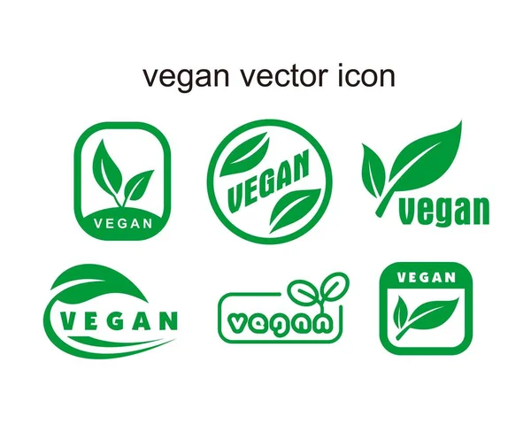 Vegan vektör simgesi, vejetaryen yiyecekler için simge