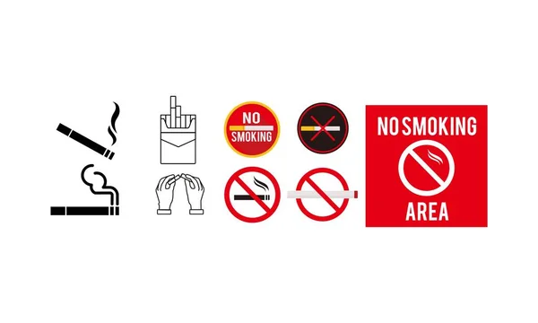 No Smoking Warning Sign Icon. — Stock Vector