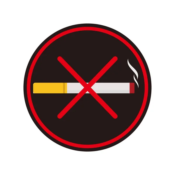 Ikona nekuřáckého varovného znamení. — Stockový vektor