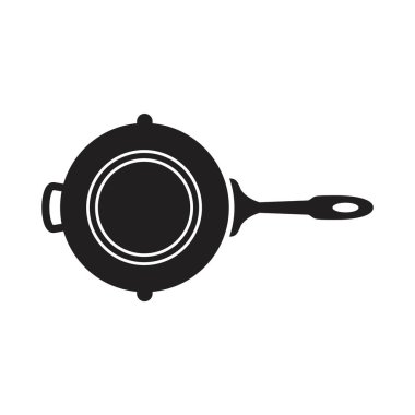 kızartma tavası simge vektör çizim