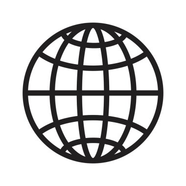 Grafik ve web tasarımı için dünya çapında simge vektör çizimi.