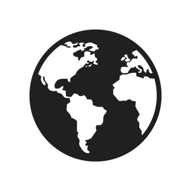 Grafik ve web tasarımı için dünya çapında simge vektör çizimi.