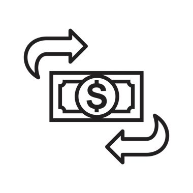 Para Takası Para Aktarım para ikonu grafik ve web tasarımı için vektör çizelgesi.