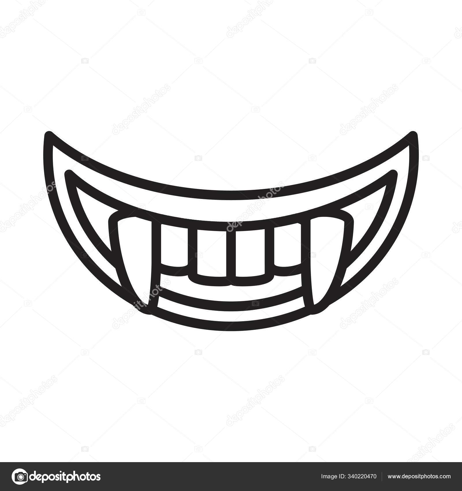 Dentes, Ilustração Do ícone Dentes Do Vampiro Para Desenho Gráfico