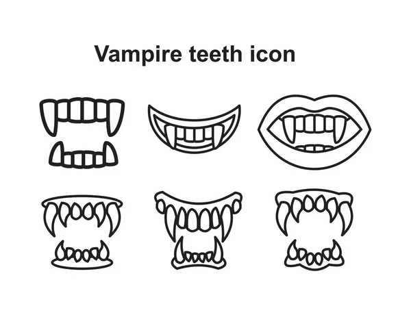 Tand huggtänder, vampyr tänder ikon vektor illustration för grafisk och webbdesign. — Stock vektor