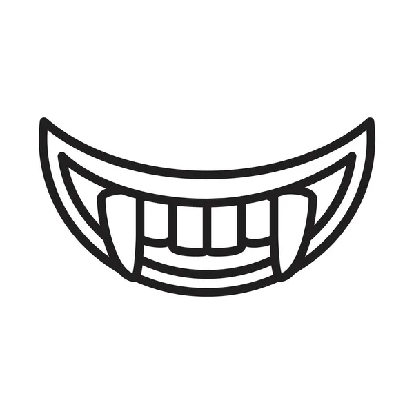 Tooth fangs, Vampire teeth icon vector illustration for graphic and web design. — 스톡 벡터