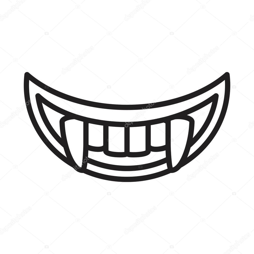 Tooth fangs, Vampire teeth icon vector illustration for graphic and web design.