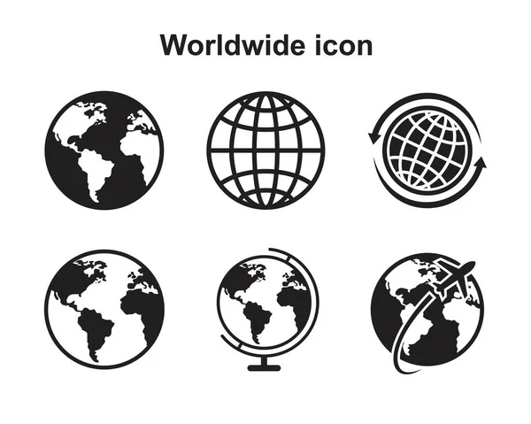 Ilustración vectorial de iconos de conjunto mundial para diseño gráfico y web . — Archivo Imágenes Vectoriales