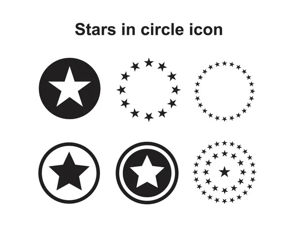 Étoiles en cercle icône symbole Vecteur plat signe isolé sur fond blanc. Illustration vectorielle de logo simple pour la conception graphique et web . — Image vectorielle