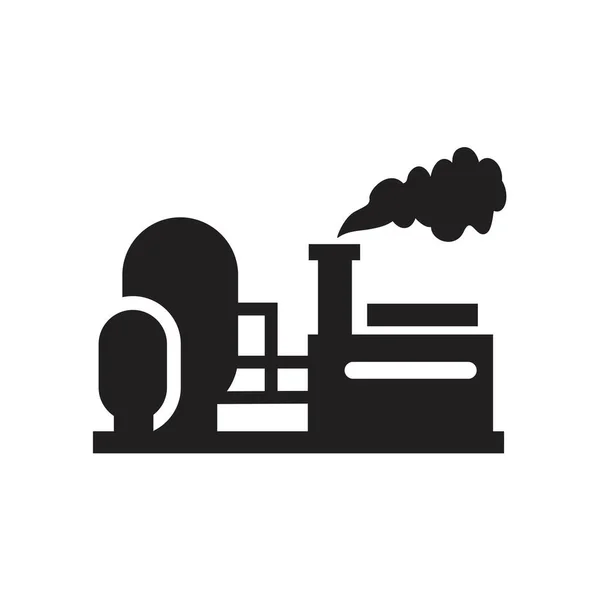 Usine eco centrales électriques modèle d'icône industrielle couleur noire modifiable. Illustration vectorielle plate pour la conception graphique et web . — Image vectorielle