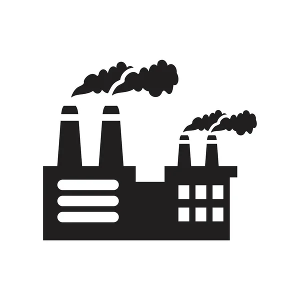 Factory eco kraftverk industriell ikon mall svart färg redigerbar. Fabrik eco kraftverk industri ikon symbol Platt vektor illustration för grafisk och webbdesign. — Stock vektor