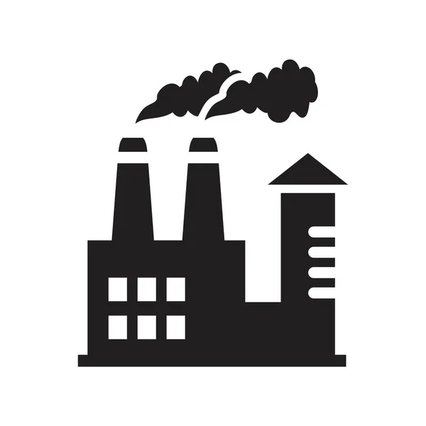Fábrica de plantas de energía ecológica plantilla icono industrial de color negro editable. Fábrica de plantas de energía ecológica símbolo icono industrial Ilustración vectorial plana para diseño gráfico y web . — Archivo Imágenes Vectoriales