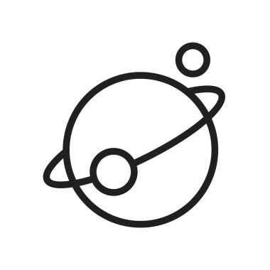 Beyaz arkaplanda izole edilmiş uzay ve gezegen simgesi düz vektör işareti. Grafik ve web tasarımı için basit logo vektör çizimi.