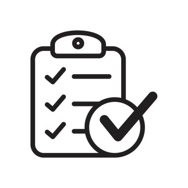 Siyah renk düzenlenebilir simge şablonunu listele. Beyaz arkaplanda Simge sembolü Düz vektör işareti izole edildi. Grafik ve web tasarımı için basit logo vektör çizimi.