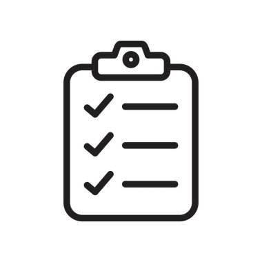 Siyah renk düzenlenebilir simge şablonunu listele. Beyaz arkaplanda Simge sembolü Düz vektör işareti izole edildi. Grafik ve web tasarımı için basit logo vektör çizimi.