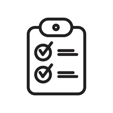 Siyah renk düzenlenebilir simge şablonunu listele. Beyaz arkaplanda Simge sembolü Düz vektör işareti izole edildi. Grafik ve web tasarımı için basit logo vektör çizimi.