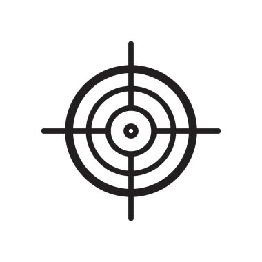 Hedef simge şablonu siyah renk düzenlenebilir. Grafik ve web tasarımı için Hedef Hedef Simgesi Düz Vektör çizimi.
