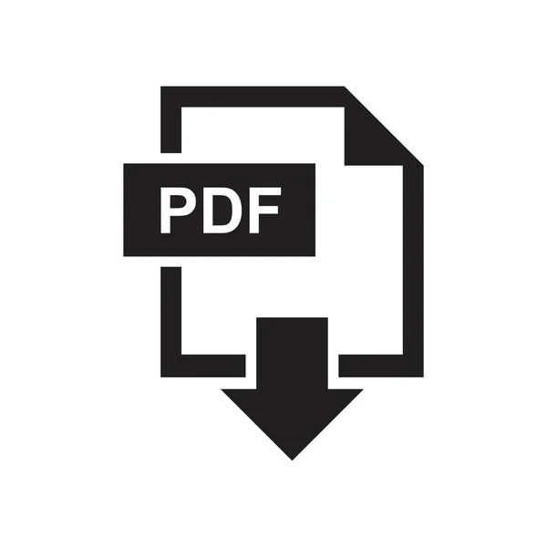 PDFアイコンテンプレートの黒い色を編集できます。PDFアイコン記号をダウンロード白い背景にフラットベクトル記号を分離します。グラフィックとウェブデザインのためのシンプルなロゴベクトルイラスト. — ストックベクタ