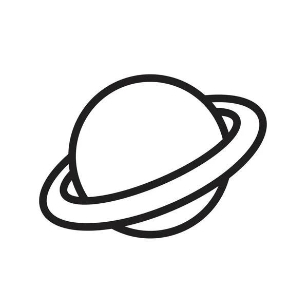 Simbolo icona dello spazio e del pianeta Segno vettoriale piatto isolato su sfondo bianco. Semplice illustrazione vettoriale logo per grafica e web design . — Vettoriale Stock