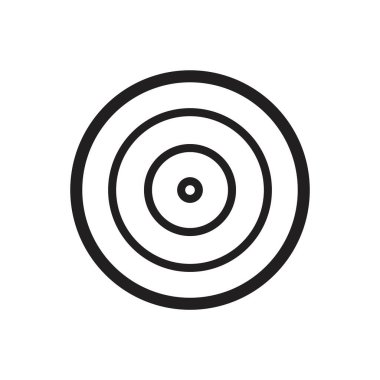 Hedef simge şablonu siyah renk düzenlenebilir. Grafik ve web tasarımı için Hedef Hedef Simgesi Düz Vektör çizimi.