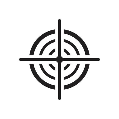 Hedef simge şablonu siyah renk düzenlenebilir. Grafik ve web tasarımı için Hedef Hedef Simgesi Düz Vektör çizimi.