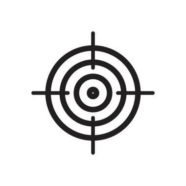 Hedef simge şablonu siyah renk düzenlenebilir. Grafik ve web tasarımı için Hedef Hedef Simgesi Düz Vektör çizimi.