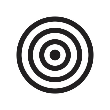 Hedef simge şablonu siyah renk düzenlenebilir. Grafik ve web tasarımı için Hedef Hedef Simgesi Düz Vektör çizimi.