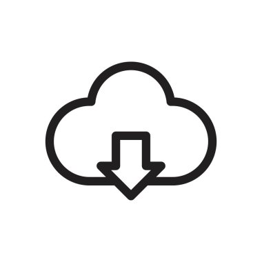 Bulut simgesi indirme şablonu siyah renk düzenlenebilir. Grafik ve web tasarımı için Bulut simgesi indir.