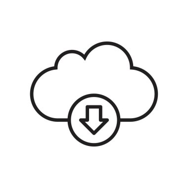 Bulut simgesi indirme şablonu siyah renk düzenlenebilir. Grafik ve web tasarımı için Bulut simgesi indir.