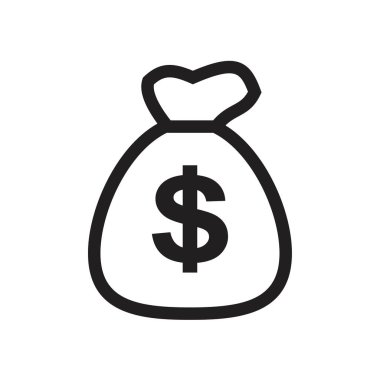 Para çantası simgesi siyah renkli düzenlenebilir şablon. Para çantası simgesi grafik ve web tasarımı için Düz vektör çizimi.