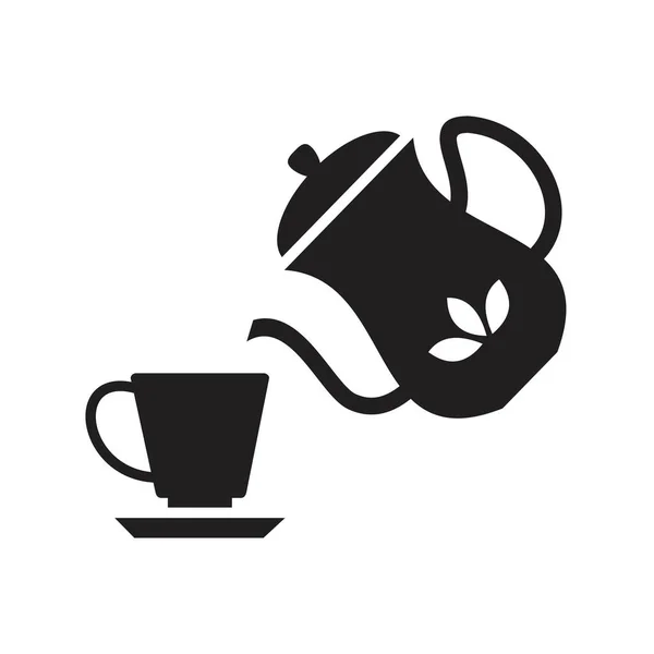 Verter té icono de la fiesta plantilla de color negro editable. Verter el símbolo del icono de la fiesta del té Ilustración vectorial plana para diseño gráfico y web . — Vector de stock