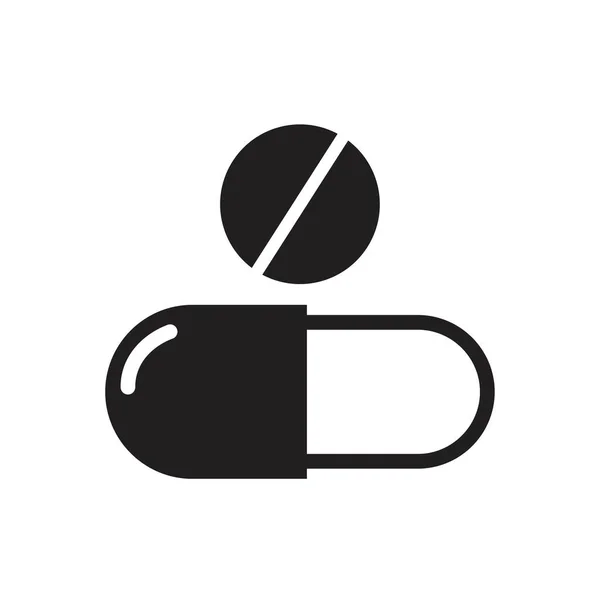 Vorlage für das Medikamentensymbol schwarze Farbe editierbar. medizinische Pille Symbol Symbol flache Vektorillustration für Grafik-und Web-Design. — Stockvektor