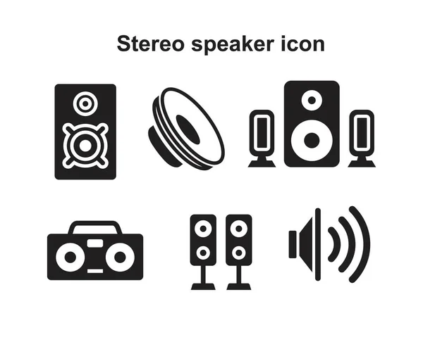 Stereo hangszóró ikon sablon fekete színű szerkeszthető. Sztereó hangszóró ikon szimbólum Lapos vektor illusztráció grafikai és web design. — Stock Vector