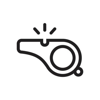 Islık simgesi şablonu siyah renk düzenlenebilir. Grafik ve web tasarımı için ıslık simgesi düz vektör çizimi.