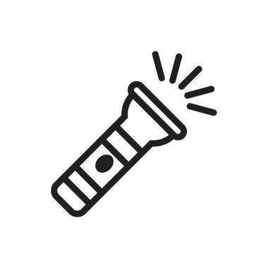 Flaş ışığı simgesi siyah renkli düzenlenebilir şablon. Grafik ve web tasarımı için ışık simgesi düz vektör çizimi.