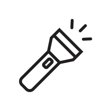 Flaş ışığı simgesi siyah renkli düzenlenebilir şablon. Grafik ve web tasarımı için ışık simgesi düz vektör çizimi.