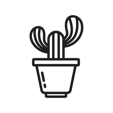 Kaktüs ve Succulent pot ikonu siyah renkli düzenlenebilir şablon. Kaktüs ve Succulent pot simgesi grafik ve web tasarımı için Düz vektör çizimi.