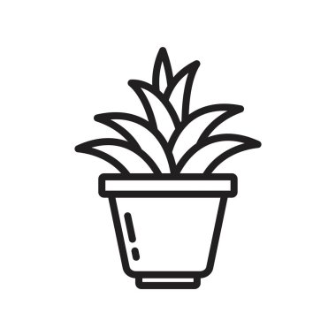 Kaktüs ve Succulent pot ikonu siyah renkli düzenlenebilir şablon. Kaktüs ve Succulent pot simgesi grafik ve web tasarımı için Düz vektör çizimi.
