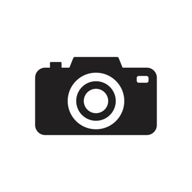 Kamera simgesi şablonu siyah renk düzenlenebilir. Grafik ve web tasarımı için Düz vektör illüstrasyonuName.